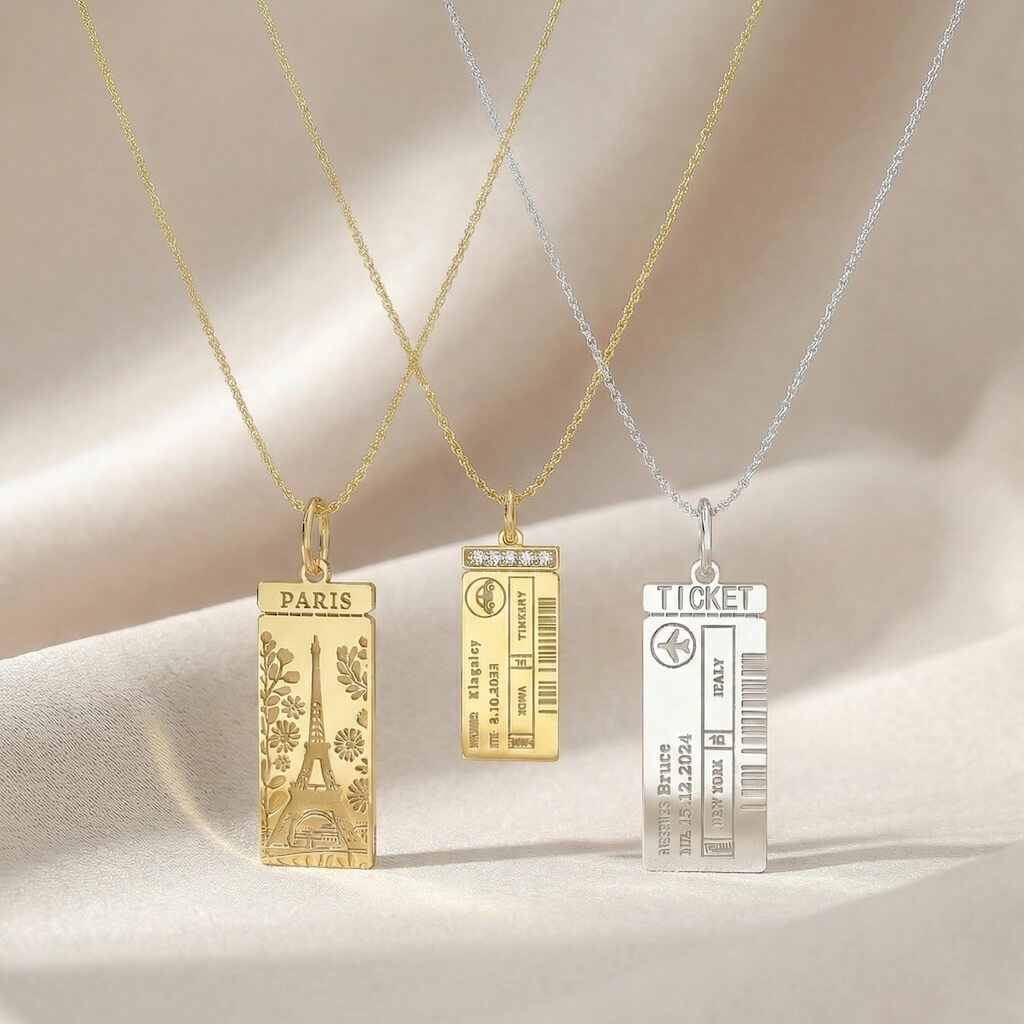 Classic Woman Boarding Ticket Necklace